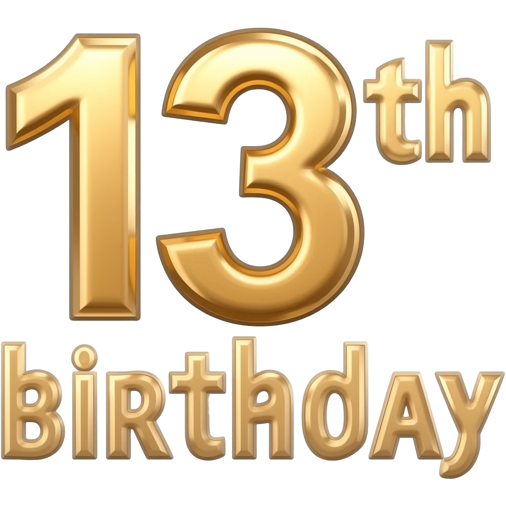 happy 13th birthday sign emoji