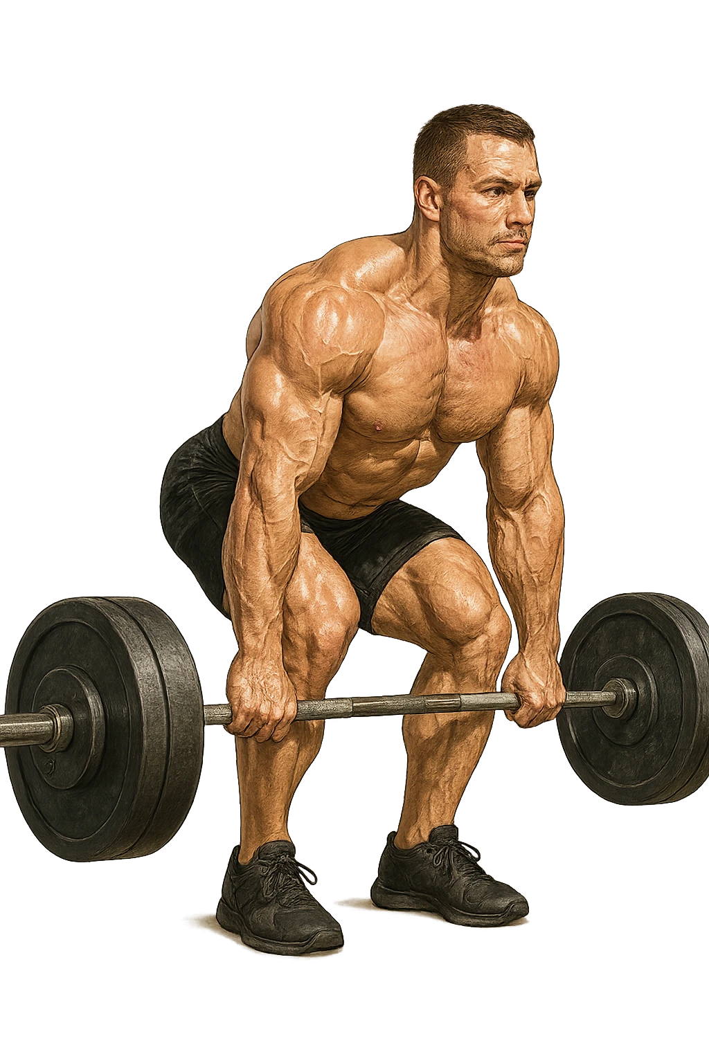 bodybuilder che fa stacco con bilanciere emoji