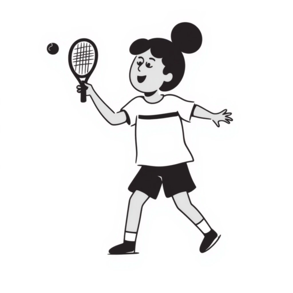 white young girl playing tennis emoji