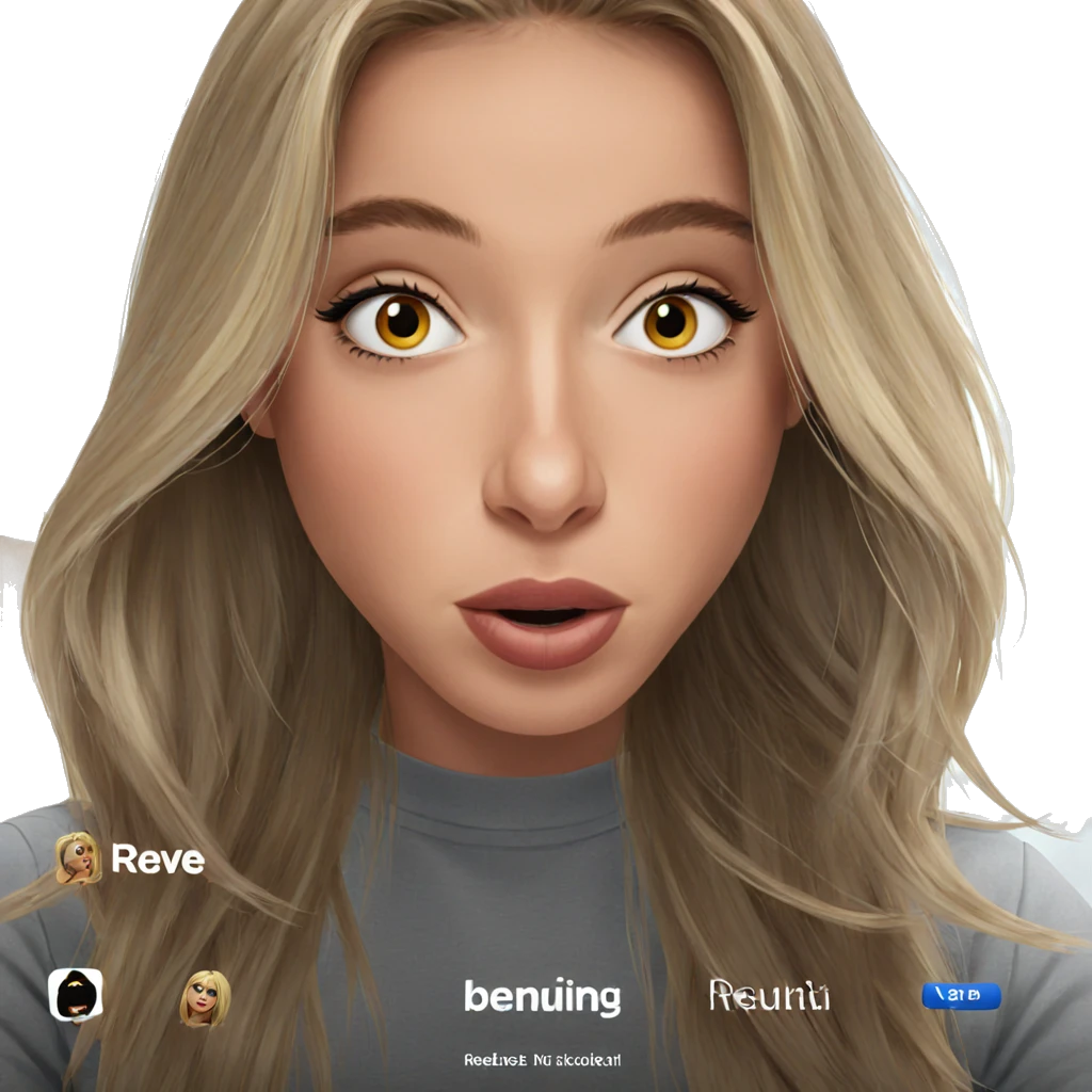 blonde girl portrait looking at viewer emoji
