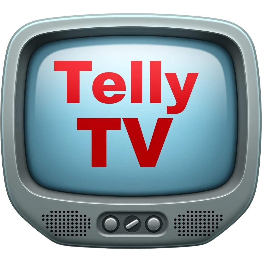 Telly tv red letters on tv Telly tv.  on wall emoji