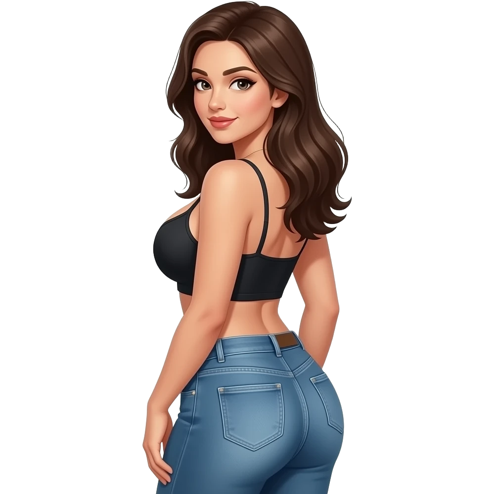 Pretty Sexy big booty and boobs  looking back emoji