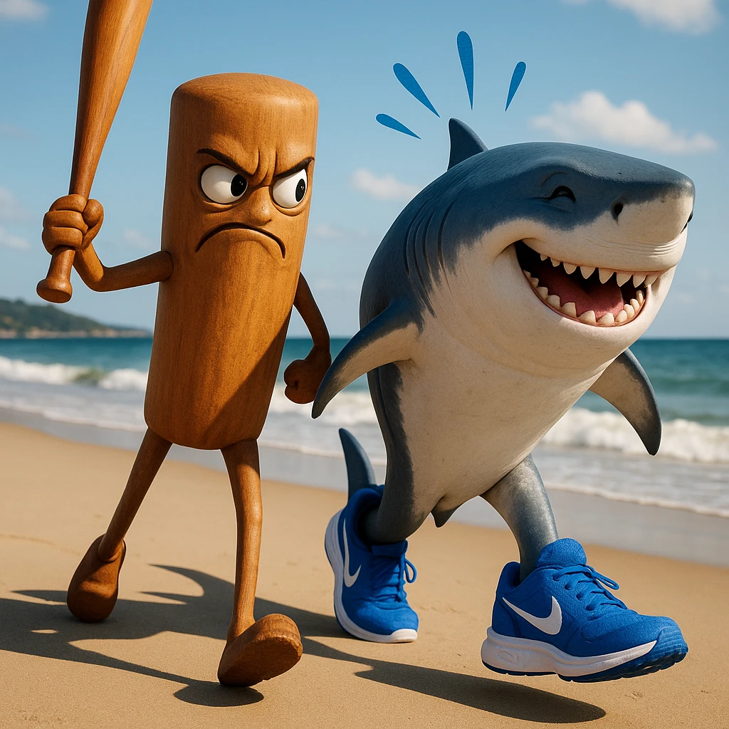 create this image with 4 different emotion to each of them .CREATE ONE WHERE THE ONE WITH THE STICK IS BEATING THE OTHER. AND THE OTHER ONE WITH HAPPY EMOTION 
 emoji