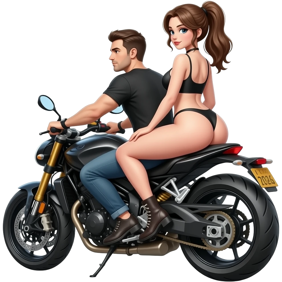 girls big ass on back of mans motorcycle emoji