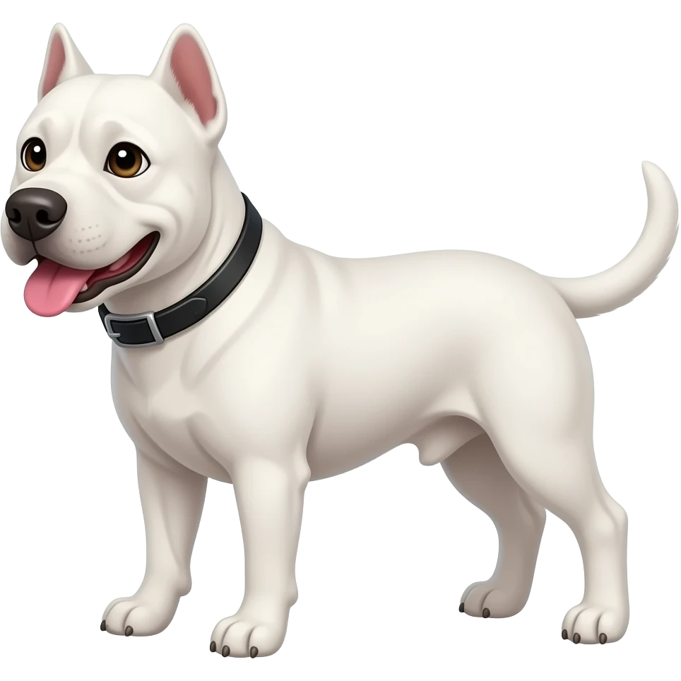 White Dogo argentino saying in speech bubble "I love you mummy" emoji