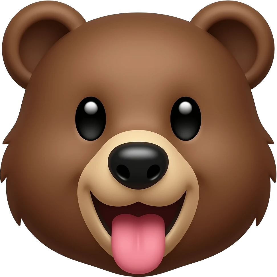 bear with tongue emoji
