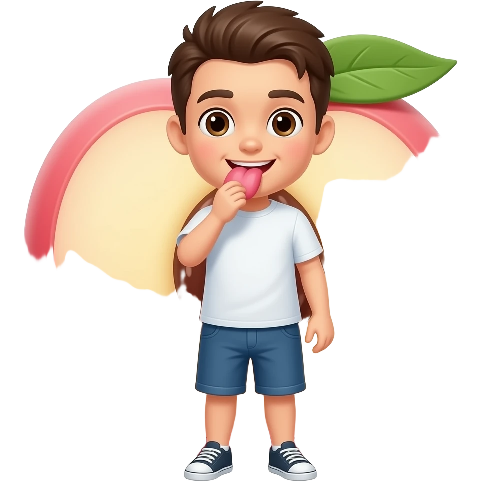 Licking a peach emoji