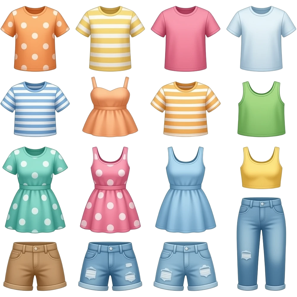 여러가지 여름 옷 emoji