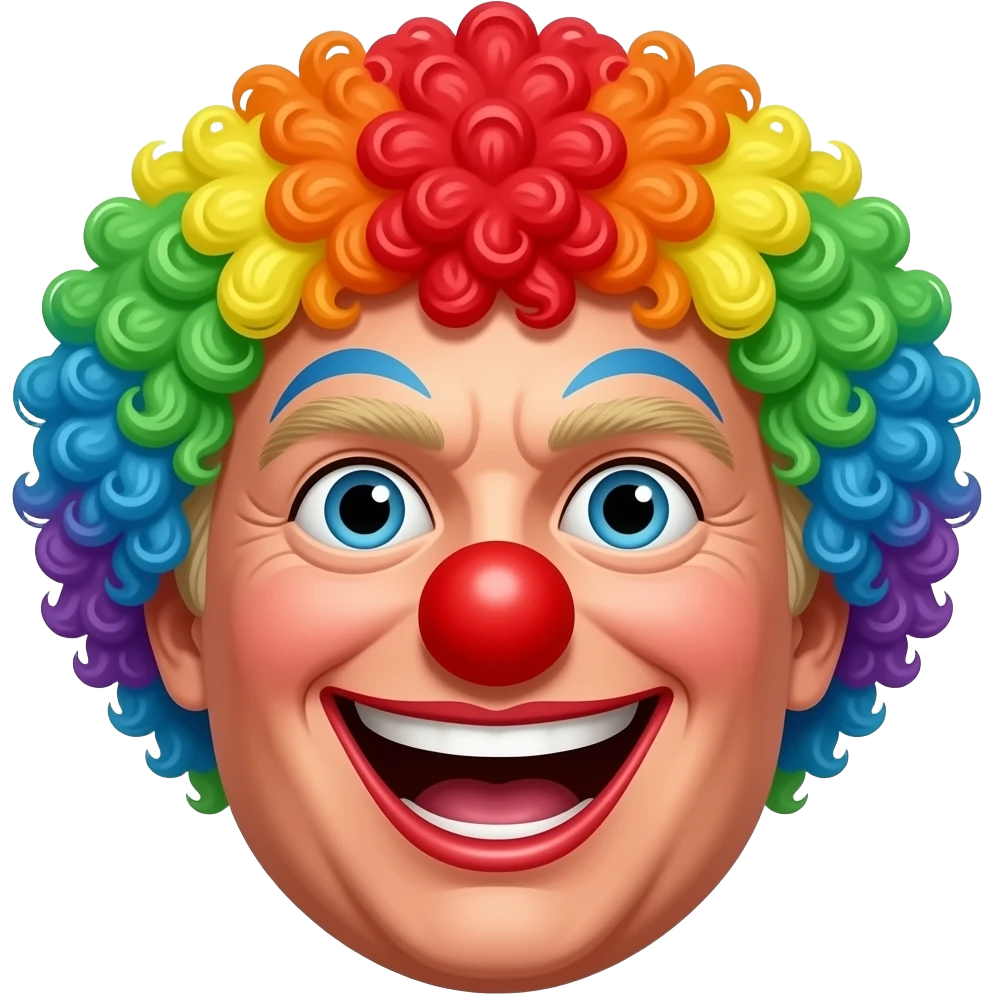 Trump looking like a clown emoji