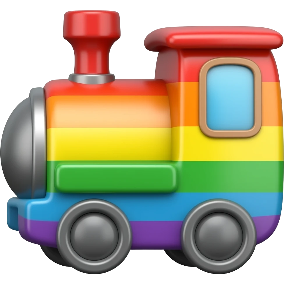 Rainbow trains emoji