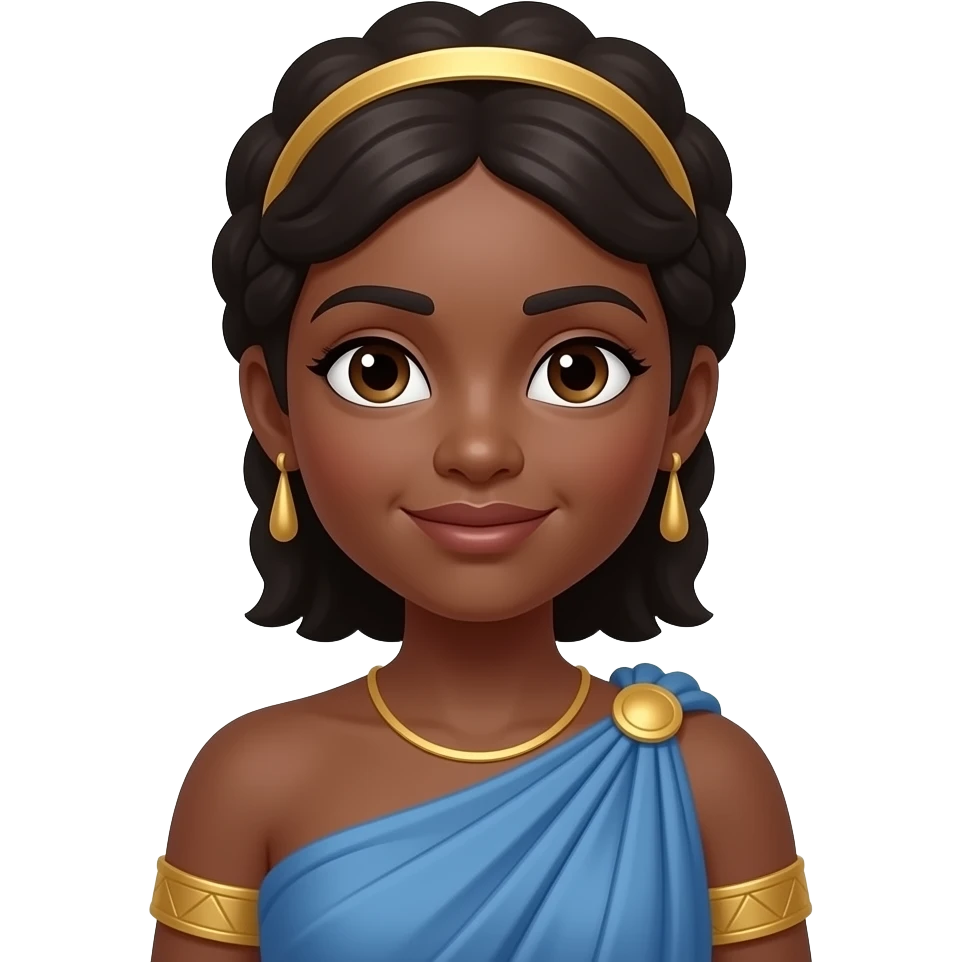 Ancient Greek goddess with dark skin emoji