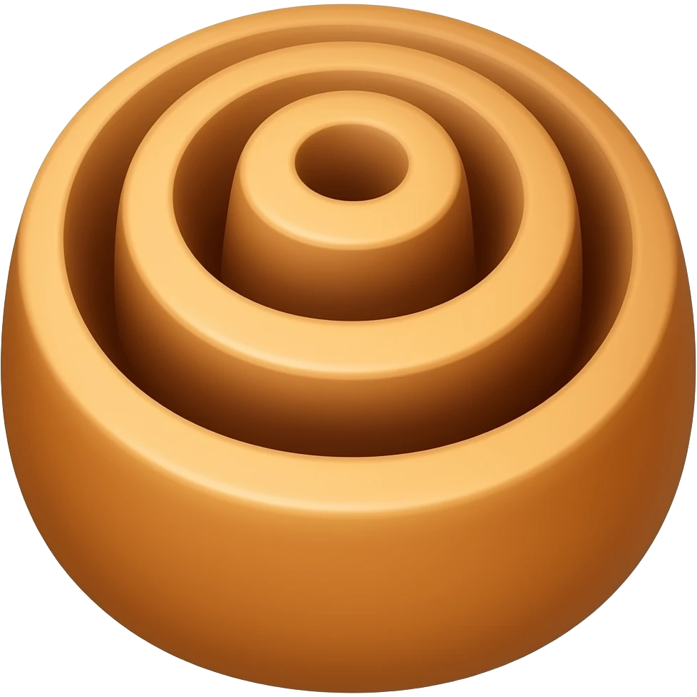 cinnamon roll with no toppings brown inside emoji style emoji