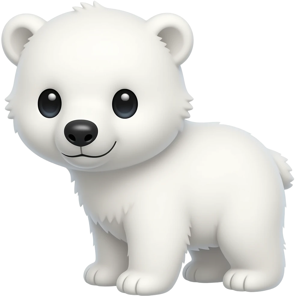 Baby polar bear emoji (full body,but small,amazon fire emoji style) emoji