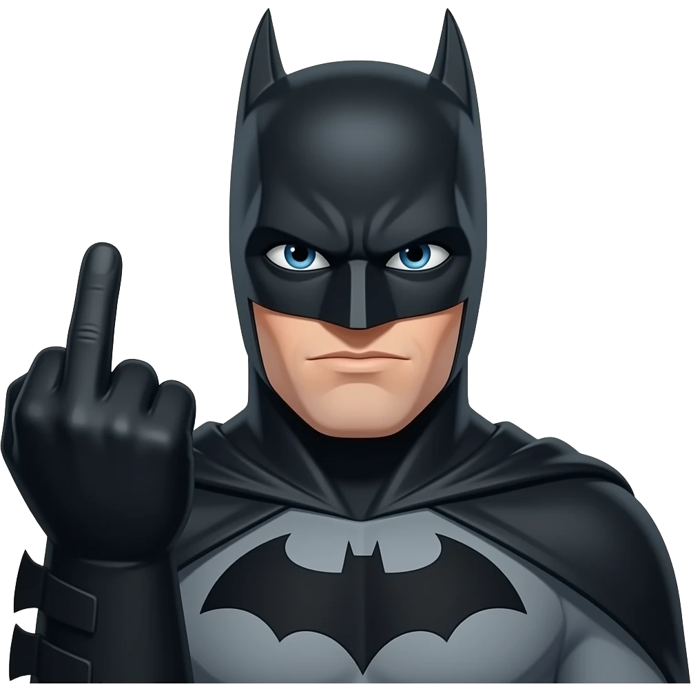 Batman care arata degetul din mijloc emoji
