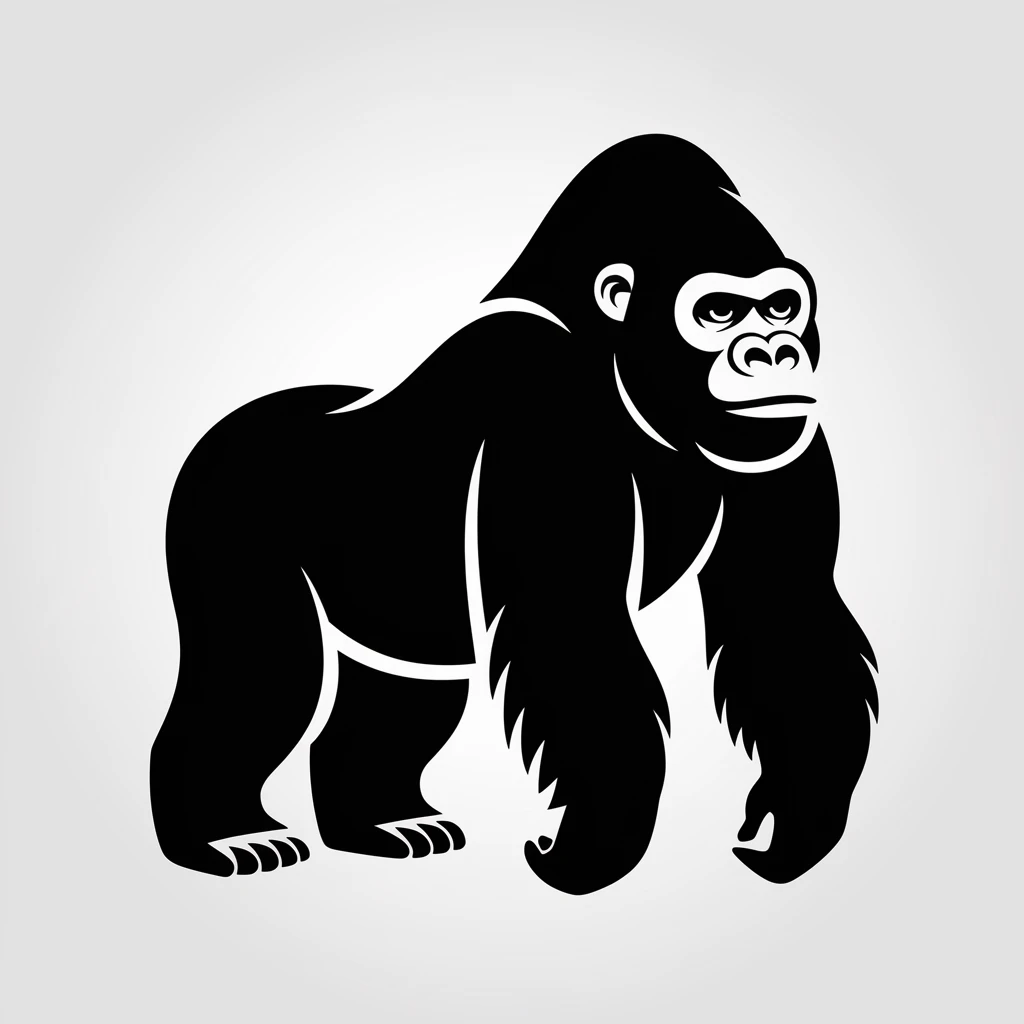 Gorilla icon black silhouette emoji