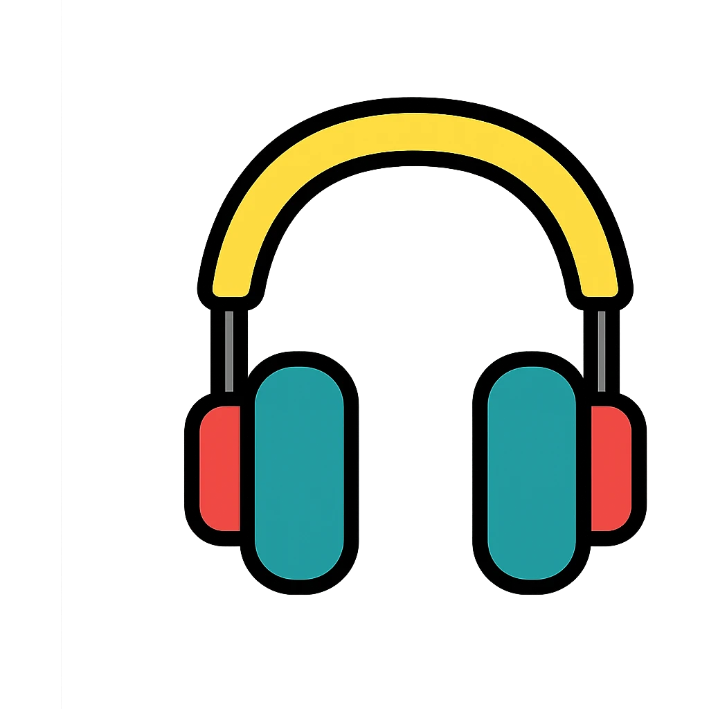 colored headphones icon emoji