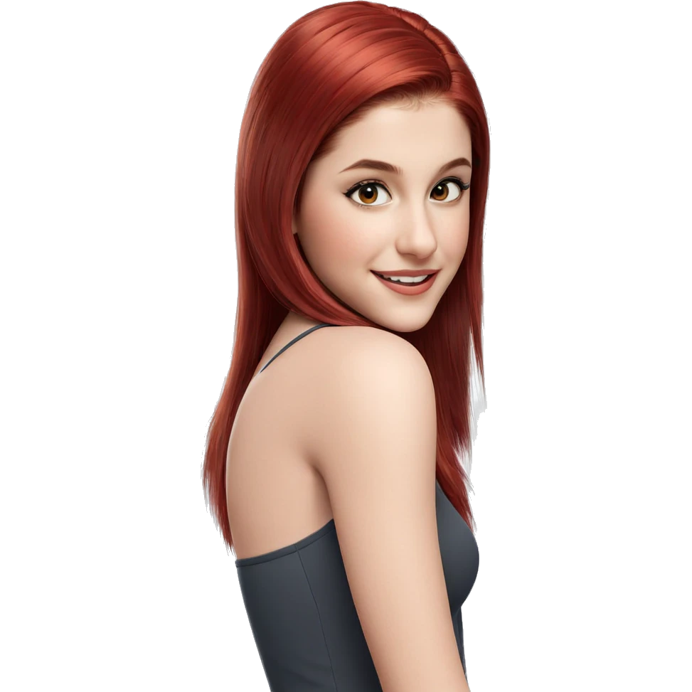 smiling girl with long red hair emoji