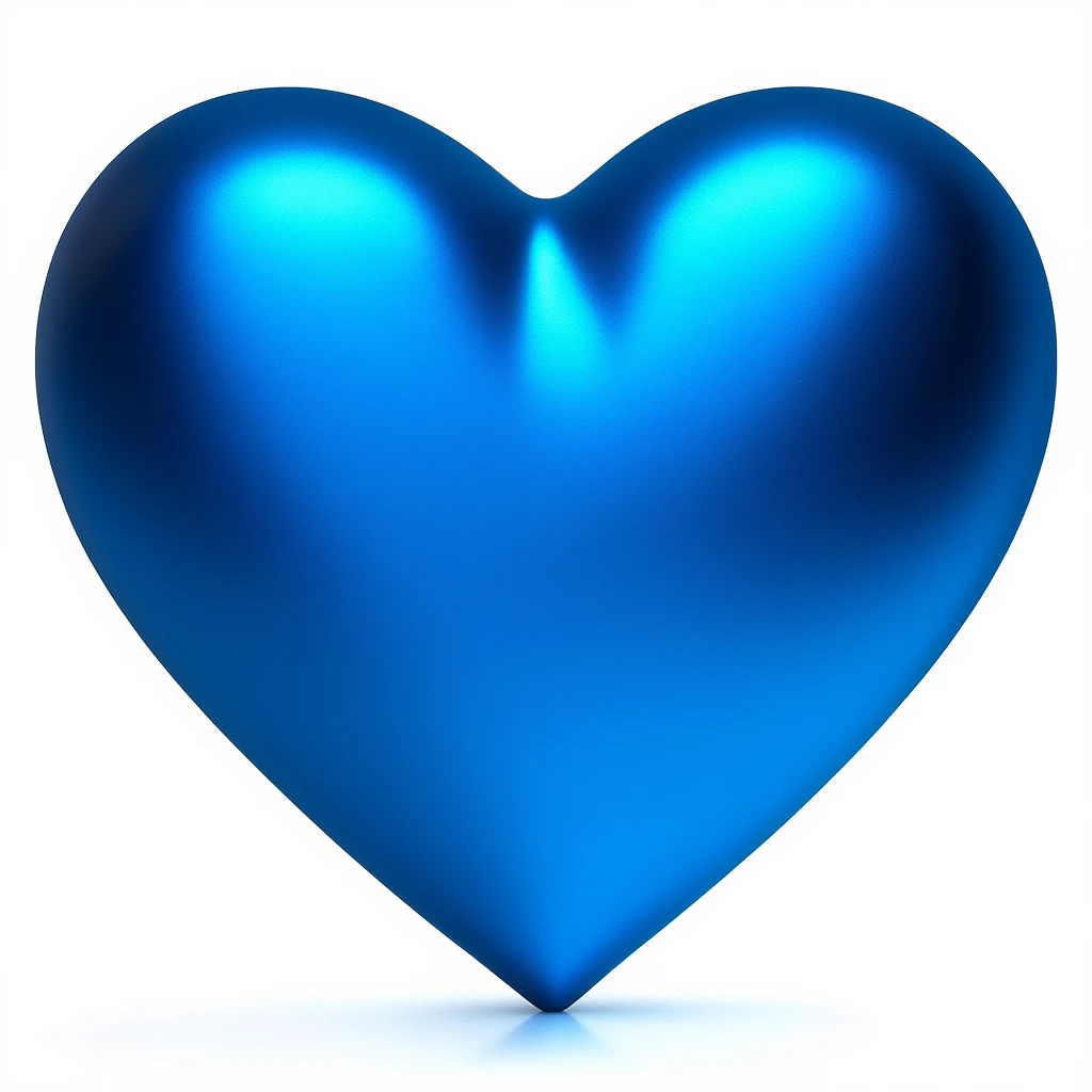 heart with a metallic blue finish emoji