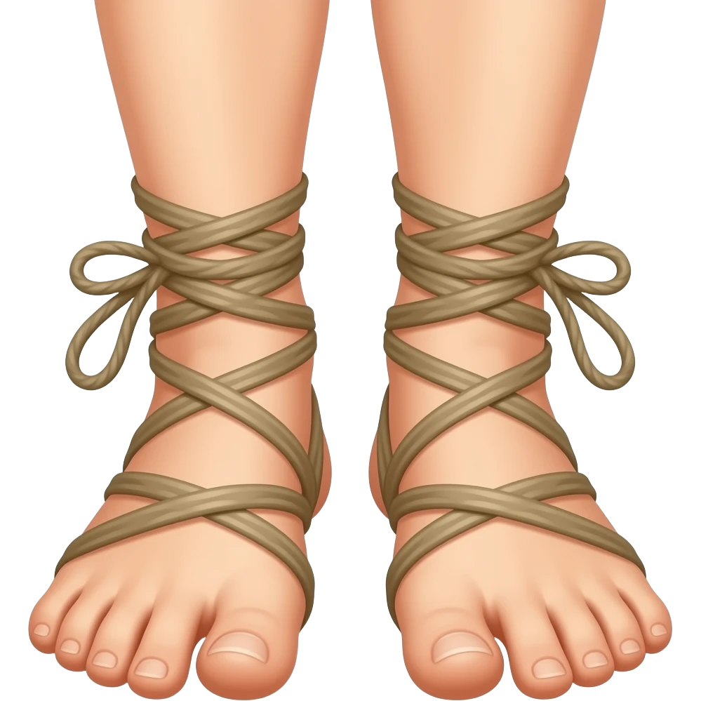 Tied up female feet emoji