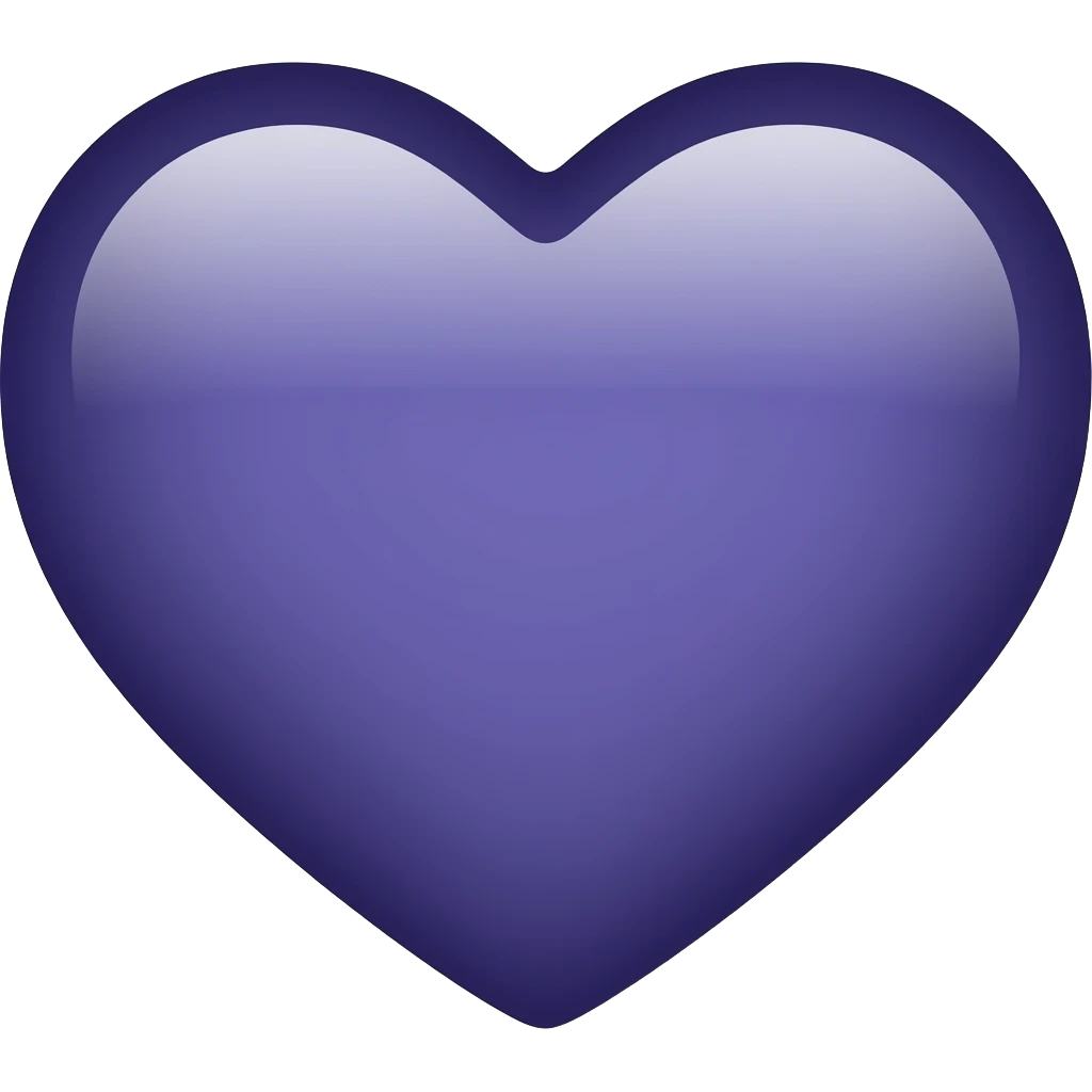 A dark bluish purple iphone heart emoji