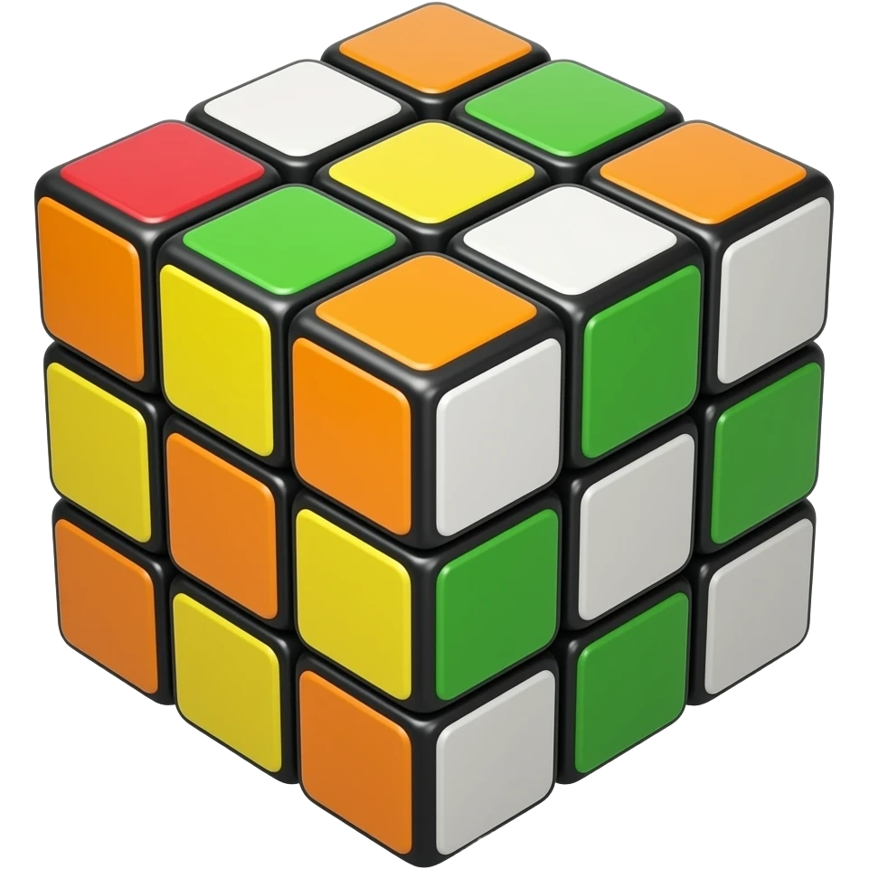 rubik's cube is on the desk emoji