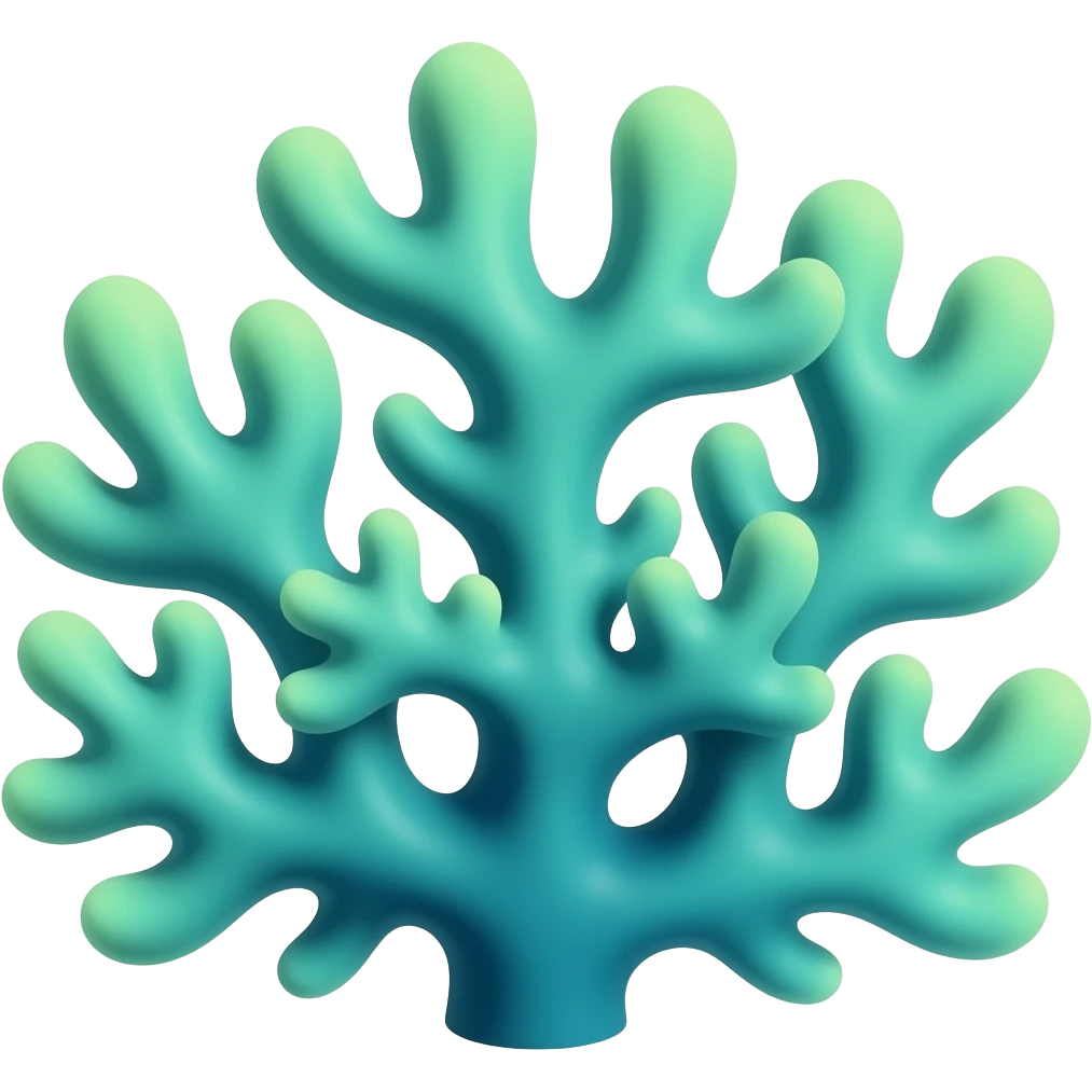 fluorescent toxic exotic cyan colorful tropical coral emoji