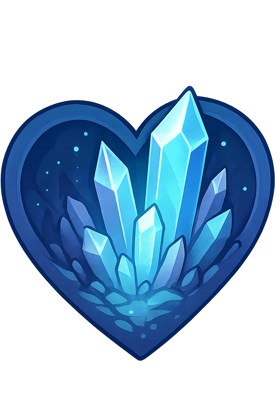 heart with a crystal cave theme, clean digital illustration emoji