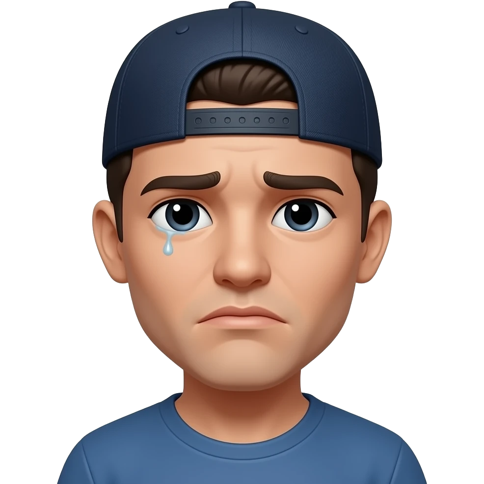 Has este emoji 😔 con una gorra new era para atras pero que si cara sea como el emoji sin la lagrima y la gorra para atras emoji