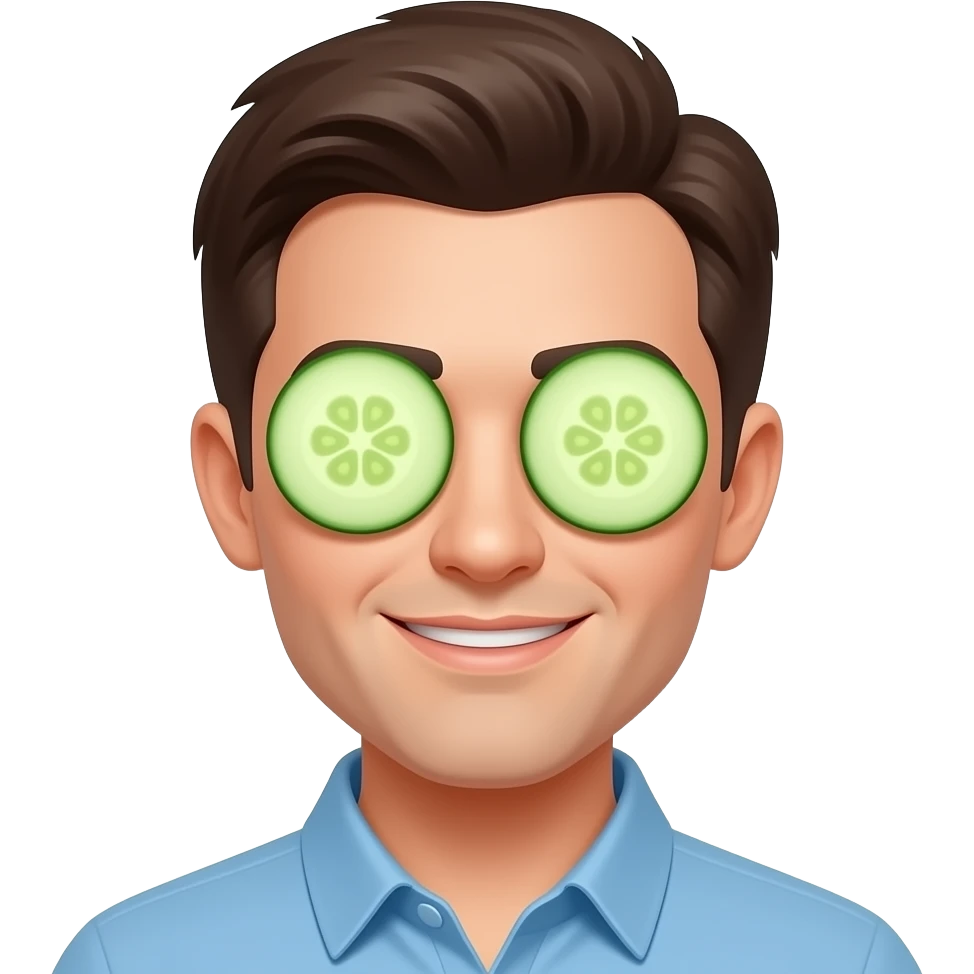 Cucumber on eyes emoji
