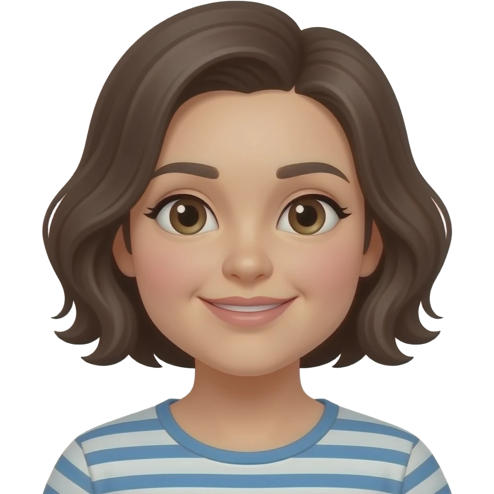crea un emoji de una gorda no tan blanquita y con cabella corto y ondulado emoji