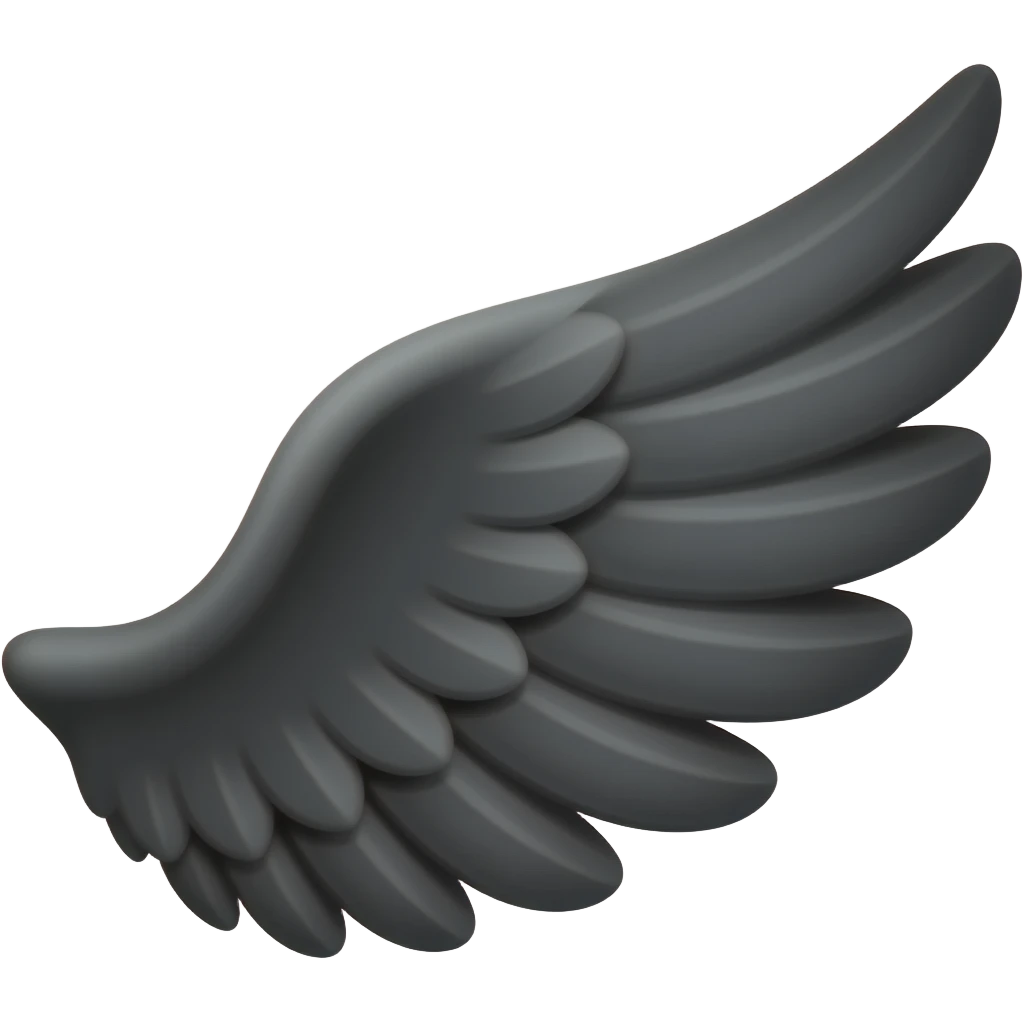 The black wing on the right side emoji