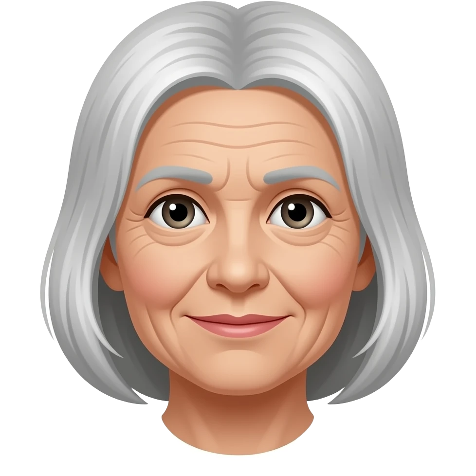 old woman with fine lines emoji