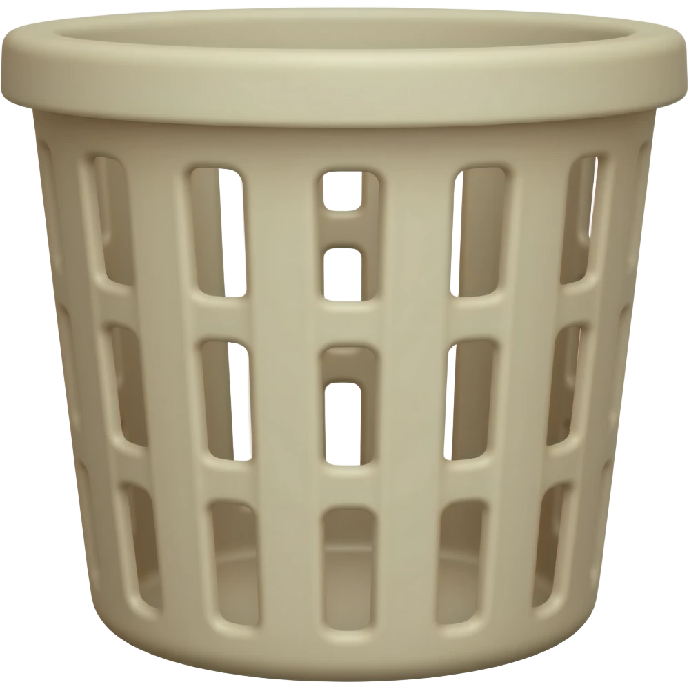 Beige trash basket full emoji
