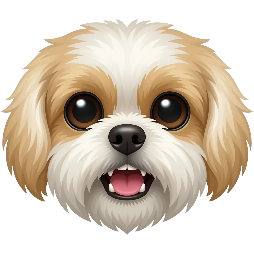 female shitzu dog face with lower teeth emoji