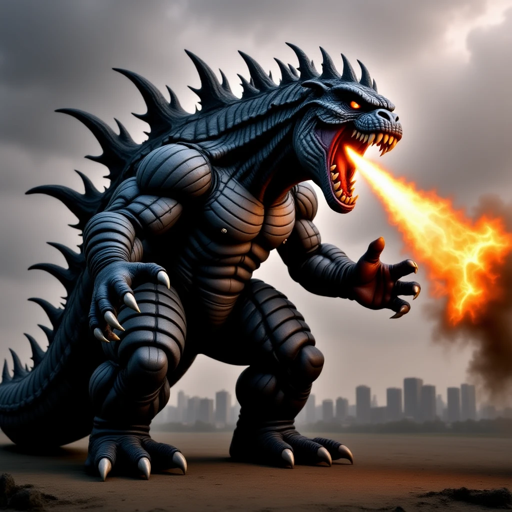 godzilla attacking ny emoji