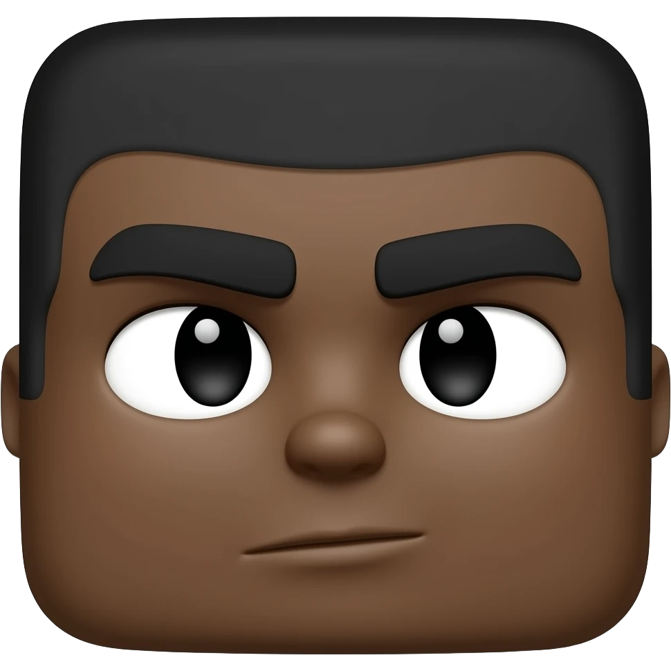 A blocky character with black skin emoji