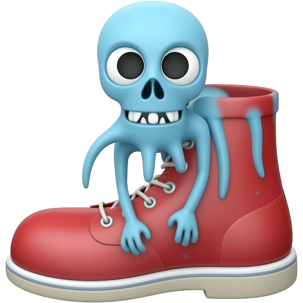 Faz um horriço azul que tem sapato vermelho emoji