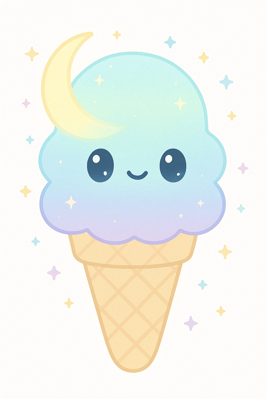 moonbeam ice cream, dreamy, glowing, whimsical, soft pastel colors emoji