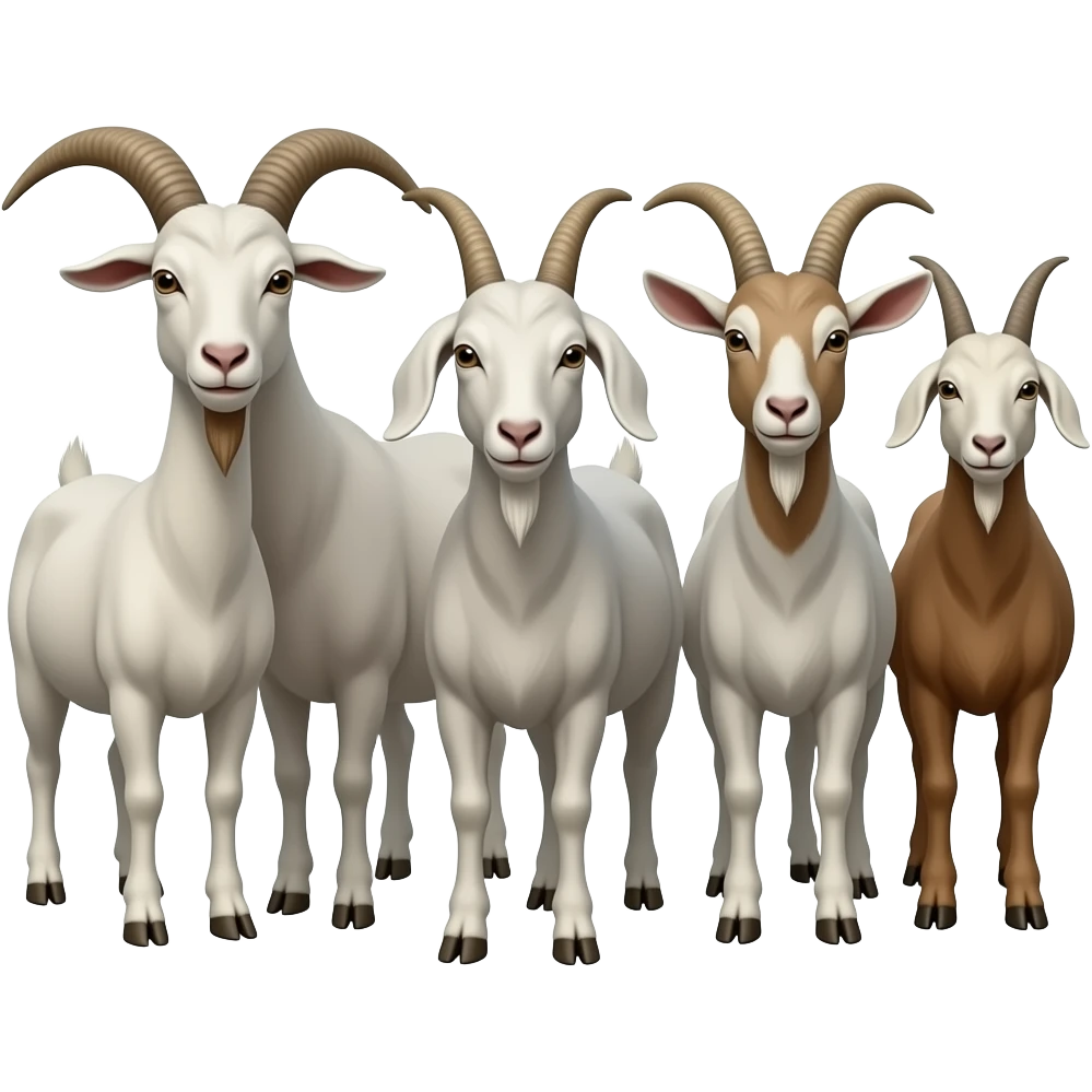 siete cabritas realistas juntas emoji