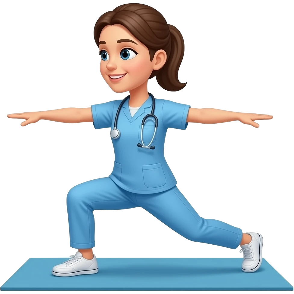 female Health Care Worker doing Exercise emoji