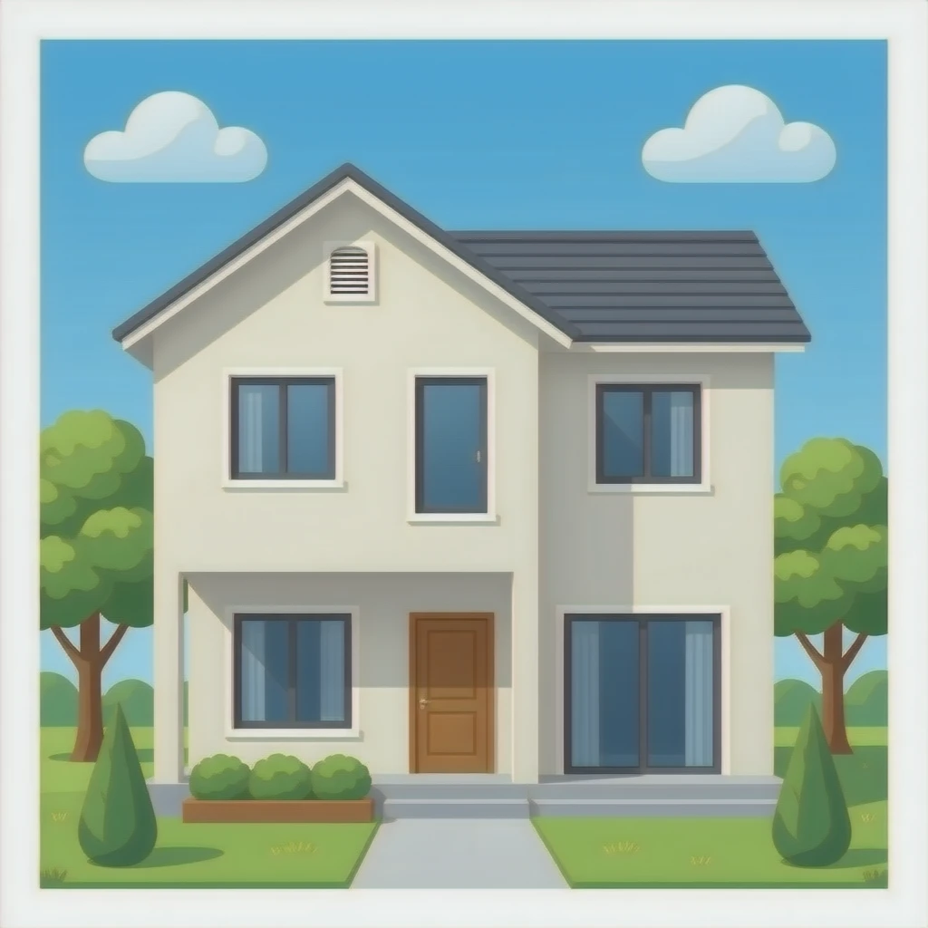 Two-story building with open floor plans emoji