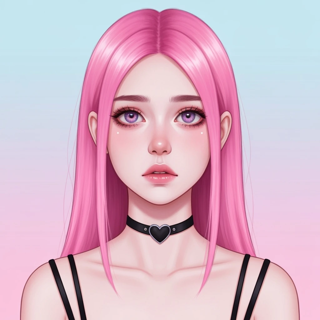 pastel emo profile picture with a heart accent, cute, expressive, minimal, variation 4 emoji