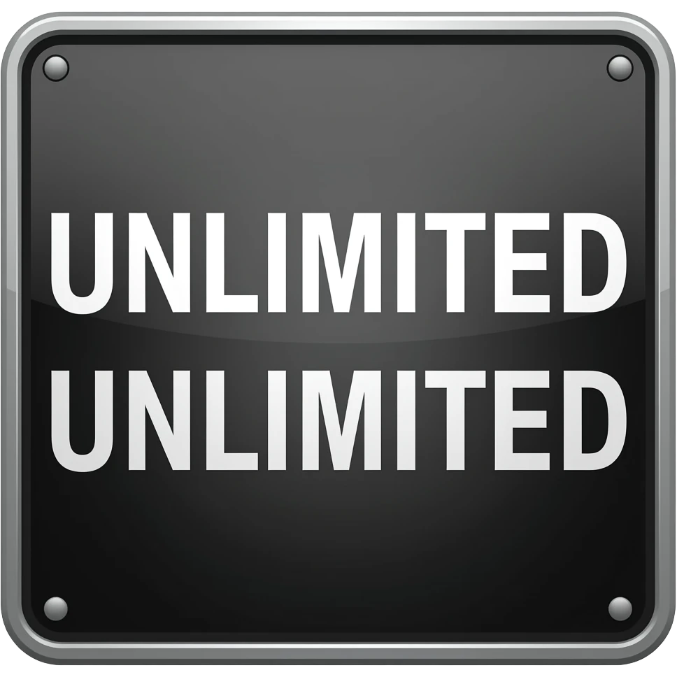 a big black sign with 2 UNLIMITED written on it emoji