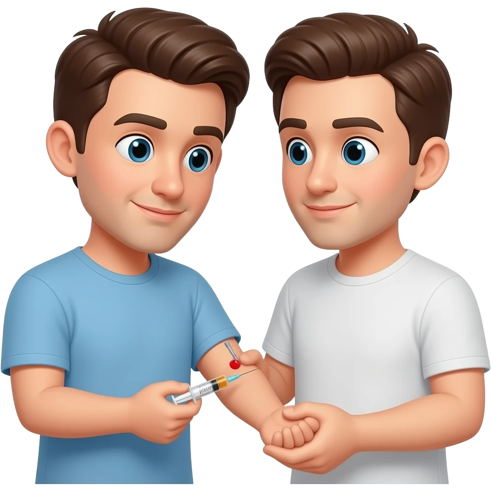 у мужчины берут кровь шприцом аккуратно emoji