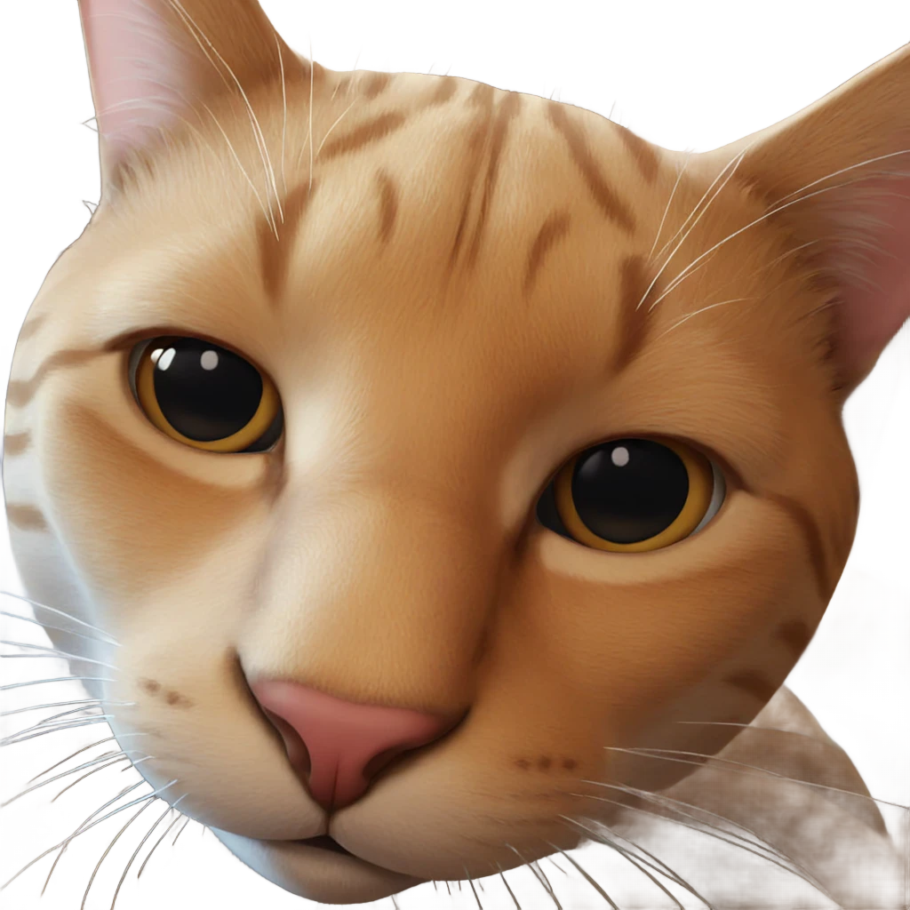 realistic cat with closed mouth emoji