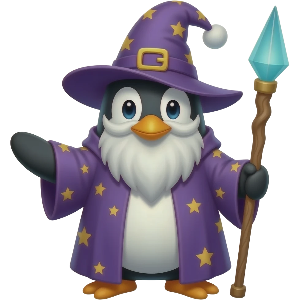 Penguin Wizard emoji