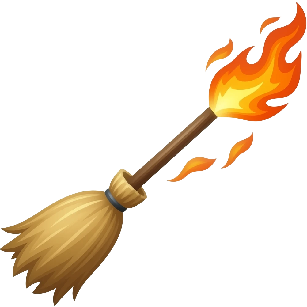 Firebolt broom emoji