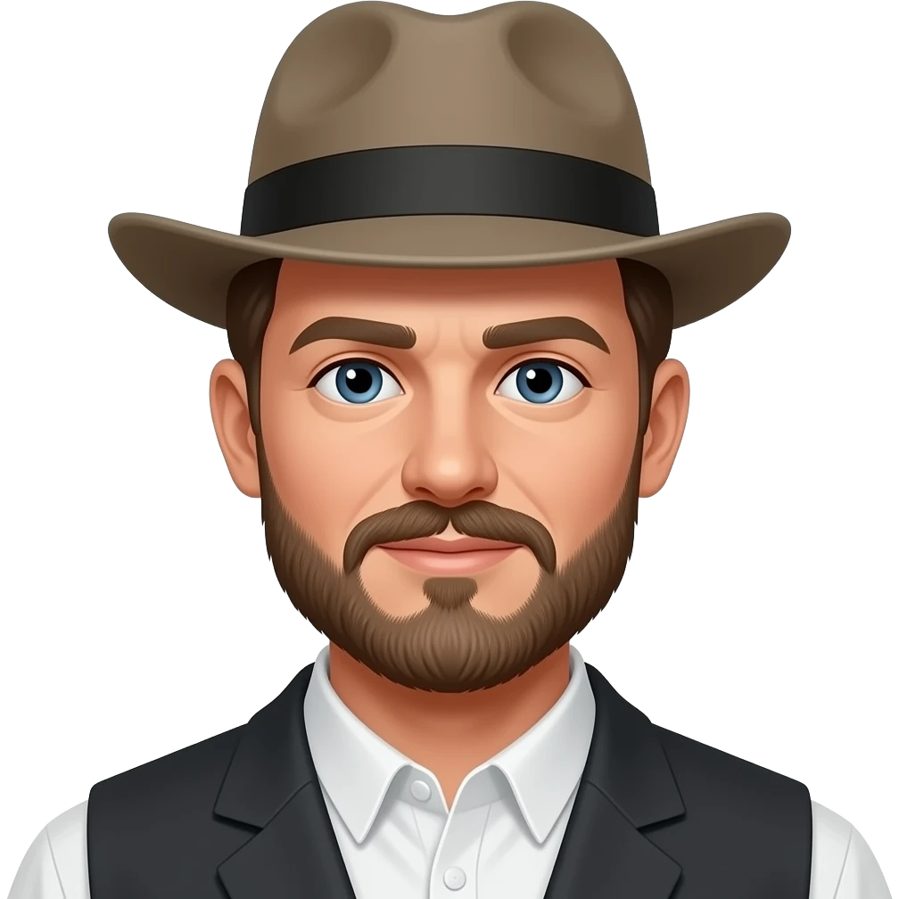 Amish white man with no hat and small beard emoji