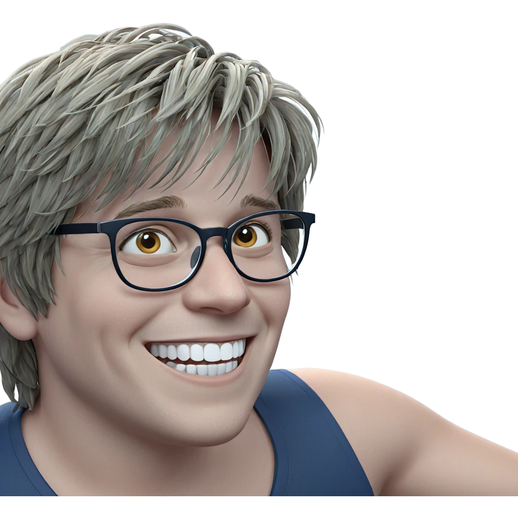 smiling boy with glasses emoji