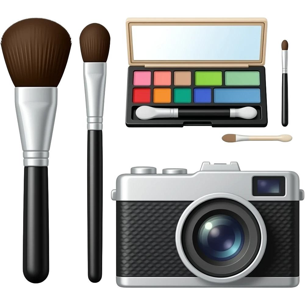 make-up accessories with camera obscura emoji